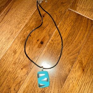Turquoise and Silver Pendant Necklace